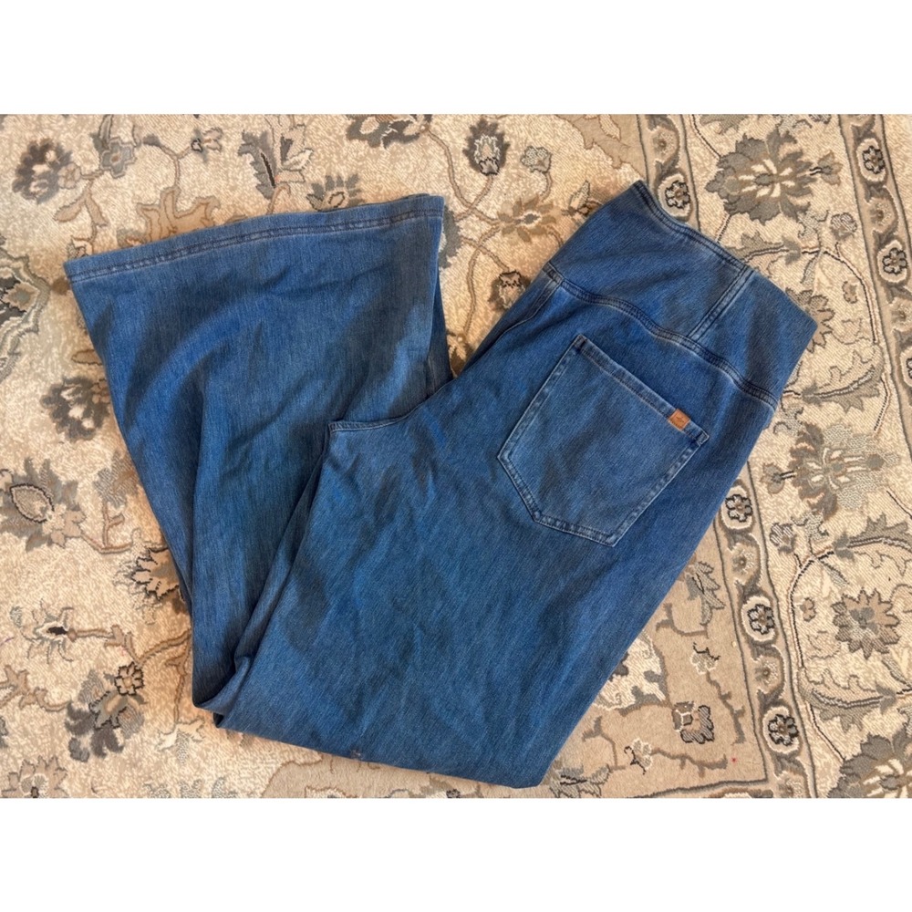 Halara Crossover High Waisted Flare Leggings Denim Look Blue 2X Regular
